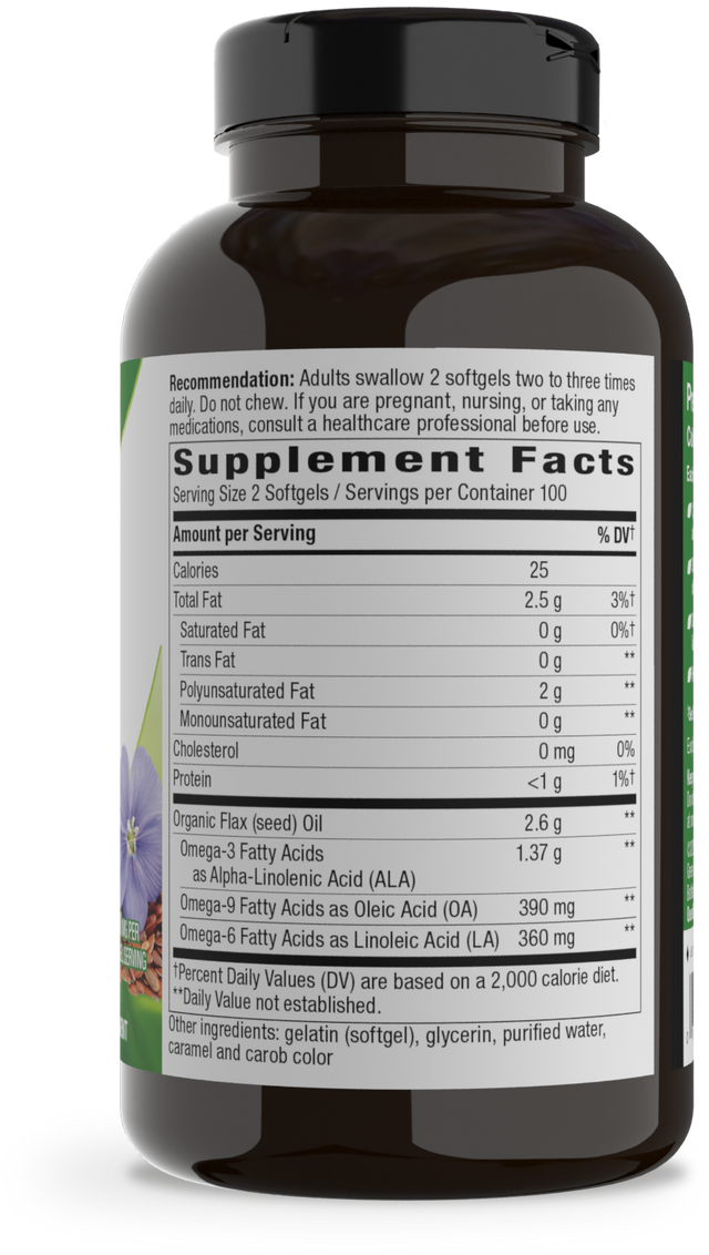 <{%360IMAGE1_15425%}>Nature's Way® | Flax Oil - right side of pack