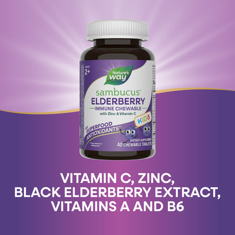<{%MAIN3_12961%}>Nature's Way® | Sambucus Elderberry Kids Immune Chewable