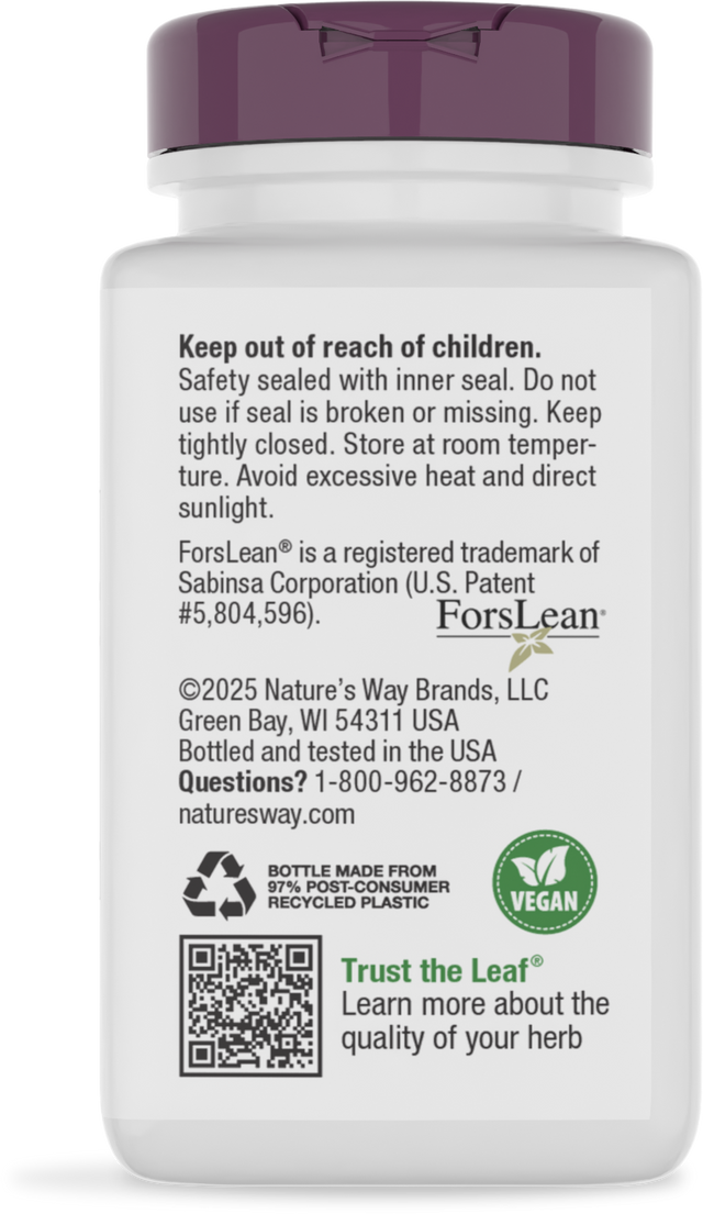 <{%360IMAGE3_10006%}>Nature's Way® | Forskohlii Standardized Extract - back of pack