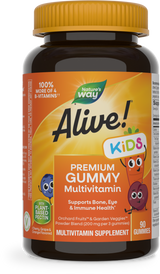 <{%PRIMARY_15789%}>Nature's Way® | Alive! Premium Kids Gummy Multivitamin, 90 gummies, Cherry, Orange & Grape