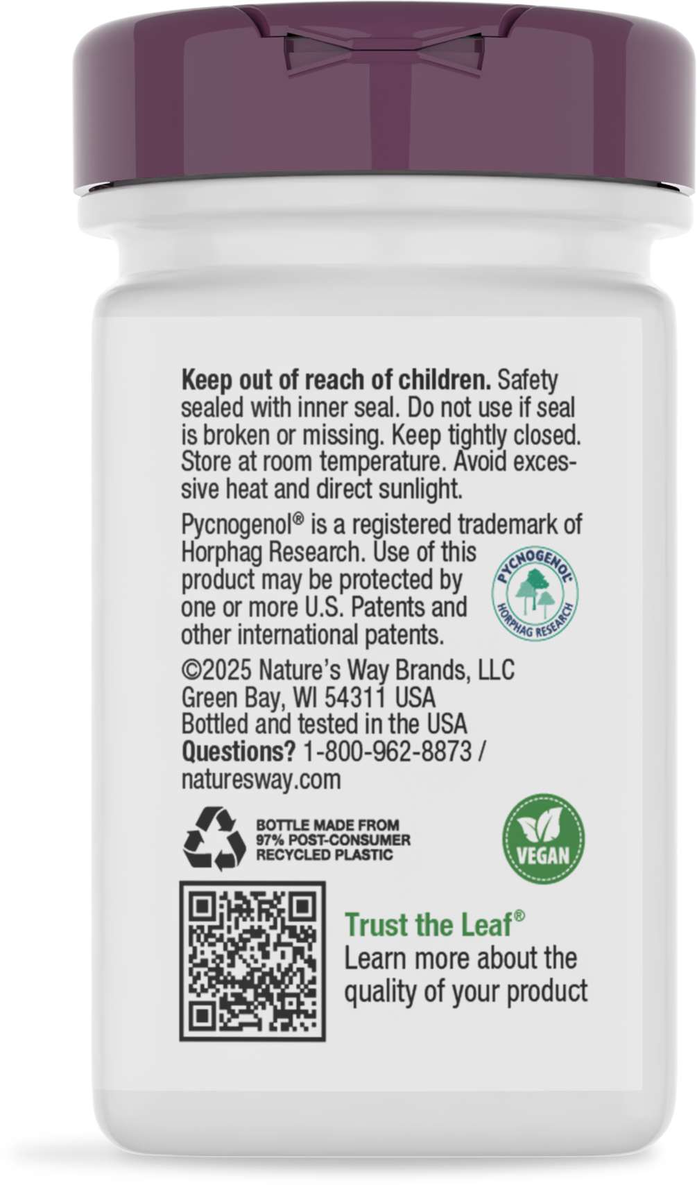 <{%360IMAGE3_45151%}>Nature's Way® | Pycnogenol Premium Blend - back of pack