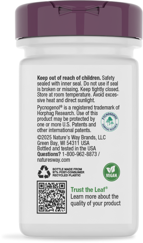 <{%360IMAGE3_45151%}>Nature's Way® | Pycnogenol Premium Blend - back of pack