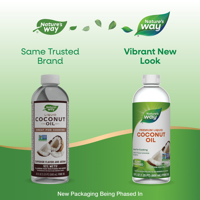 <{%MAIN7_15858%}>Nature's Way® | Liquid Coconut Oil - package updates old to new