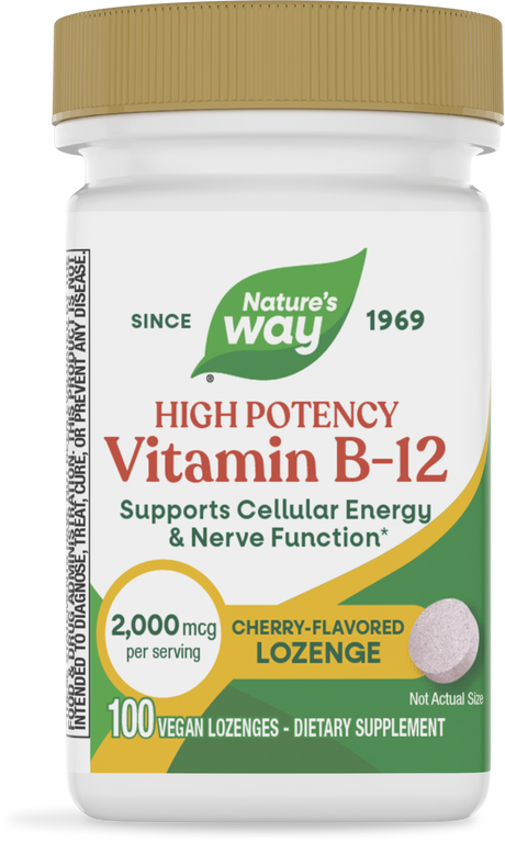 <{%PRIMARY_40440%}>Nature's Way® | Vitamin B12 Lozenges High Potency, 100 lozenges, Cherry