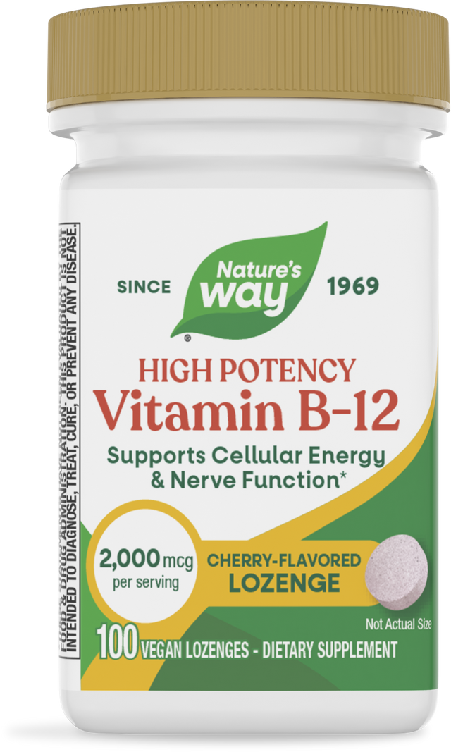 <{%PRIMARY_40440%}>Nature's Way® | Vitamin B12 Lozenges High Potency, 100 lozenges, Cherry