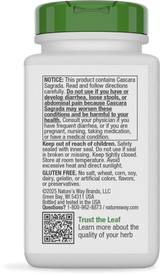<{%360IMAGE3_11300%}>Nature's Way® | Cascara Sagrada - back of pack