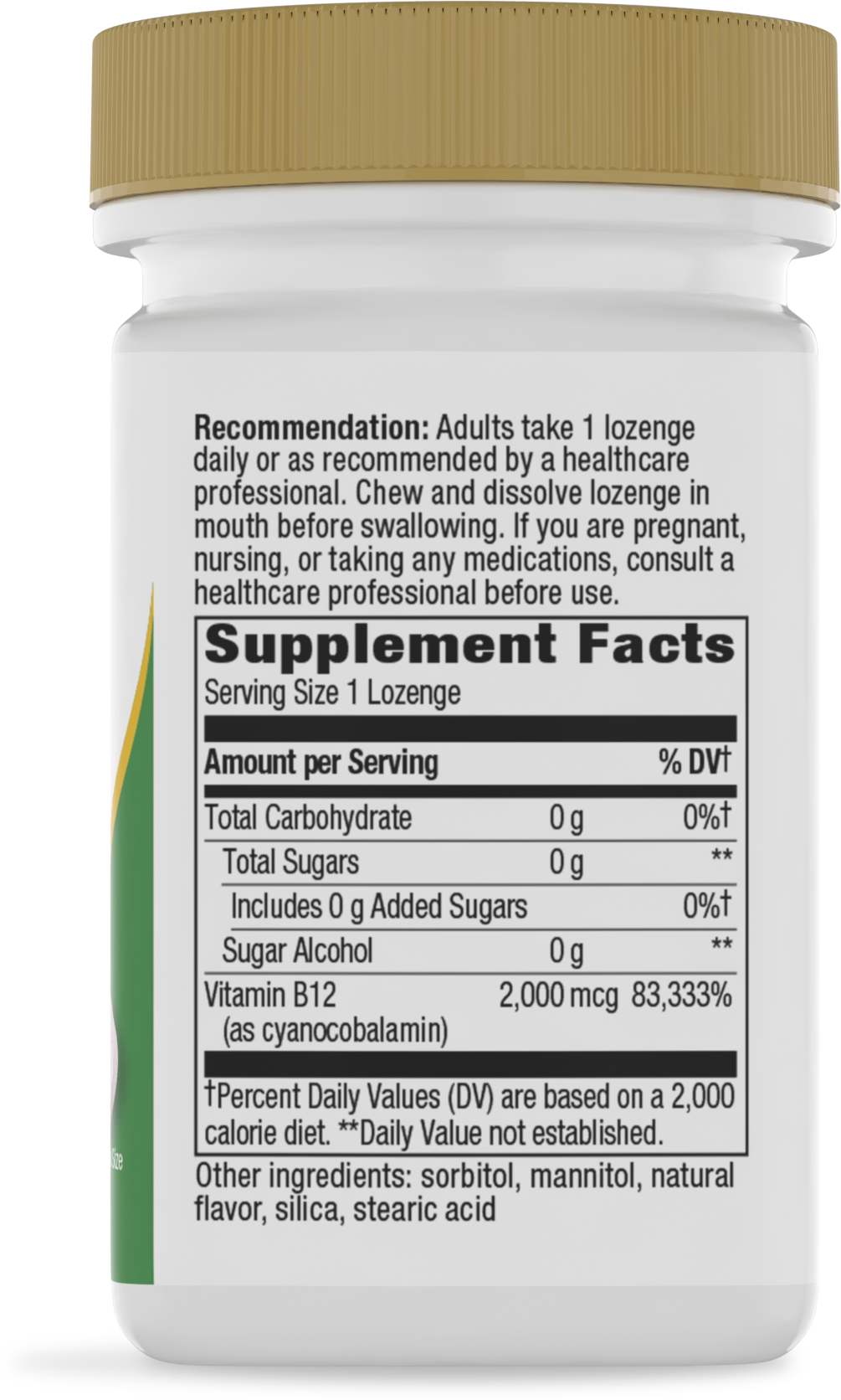 <{%360IMAGE1_40440%}>Nature's Way® | Vitamin B12 Lozenges High Potency - right side of pack