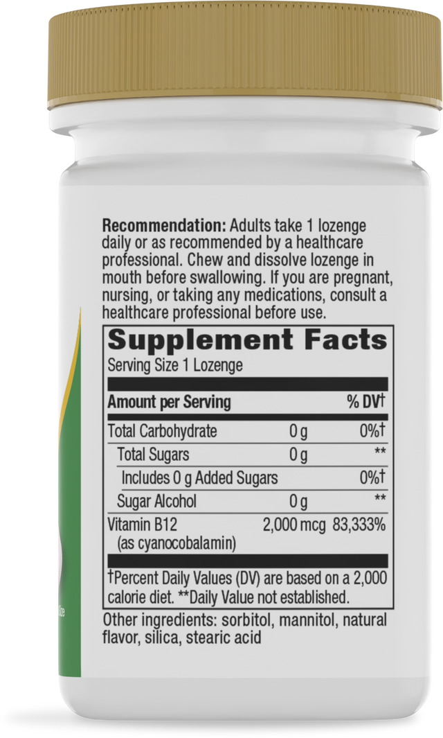 <{%360IMAGE1_40440%}>Nature's Way® | Vitamin B12 Lozenges High Potency - right side of pack