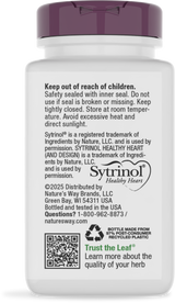 <{%360IMAGE3_15570%}>Nature's Way® | Sytrinol - back of pack
