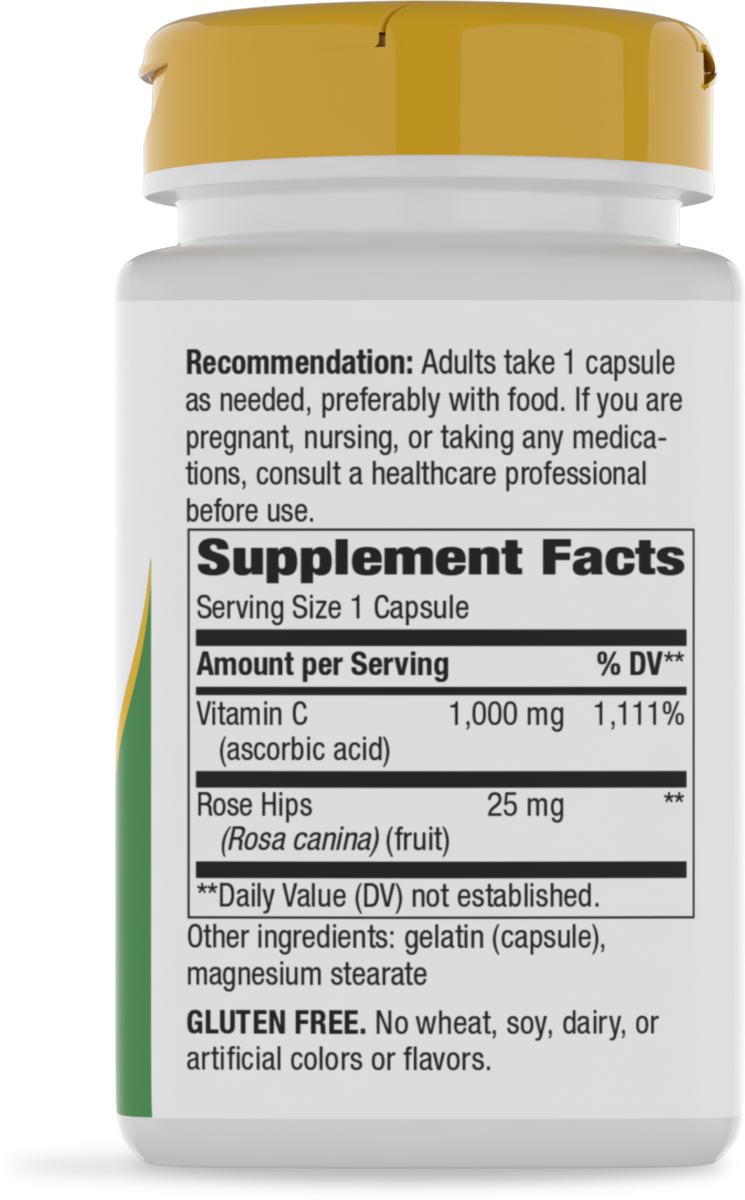 <{%360IMAGE5_40312%}>Nature's Way® | Vitamin C with Rose Hips Extra Strength - right side of pack