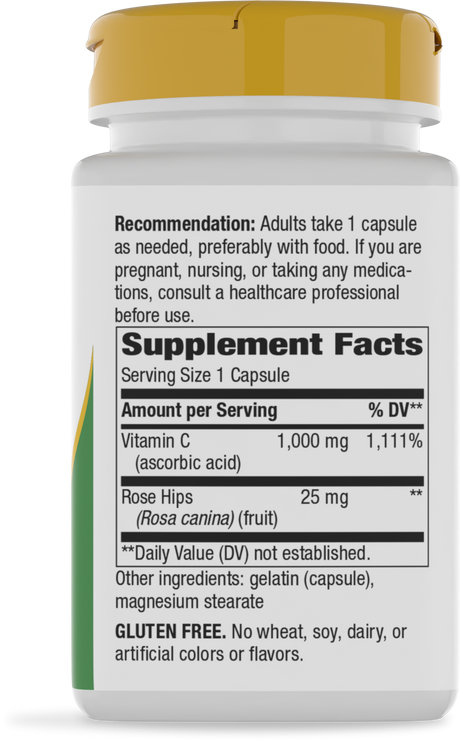 <{%360IMAGE5_40312%}>Nature's Way® | Vitamin C with Rose Hips Extra Strength - right side of pack
