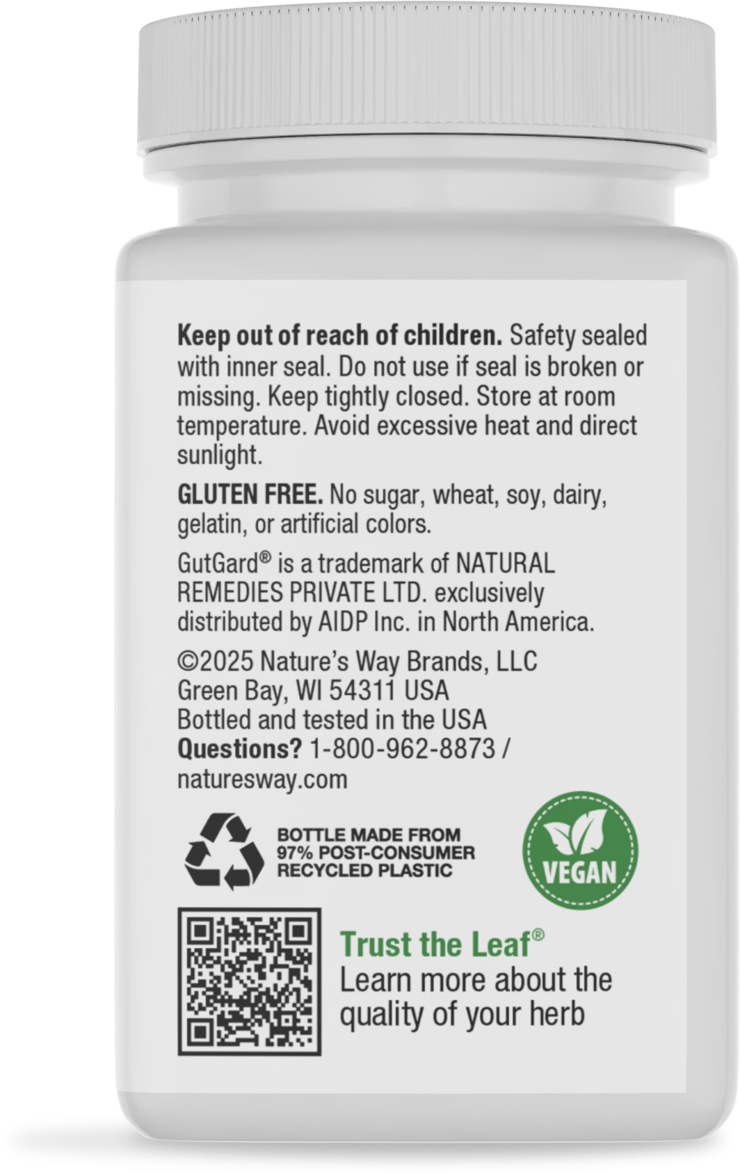 <{%360IMAGE3_09021%}>Nature's Way® | DGL Sugar Free - back of pack