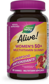 <{%PRIMARY_15904%}>Nature's Way® | Alive! Women's 50+ Gummy Multivitamin, 60 gummies, Mixed Berry