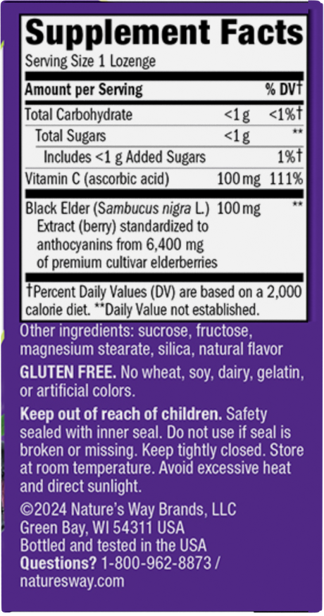 <{%360IMAGE1_14001%}>Nature's Way® | Sambucus Immune Lozenges - right side of pack