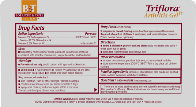 <{%MAIN1_21825297%}>Nature's Way® | Boericke & Tafel Triflora Gel - back of pack