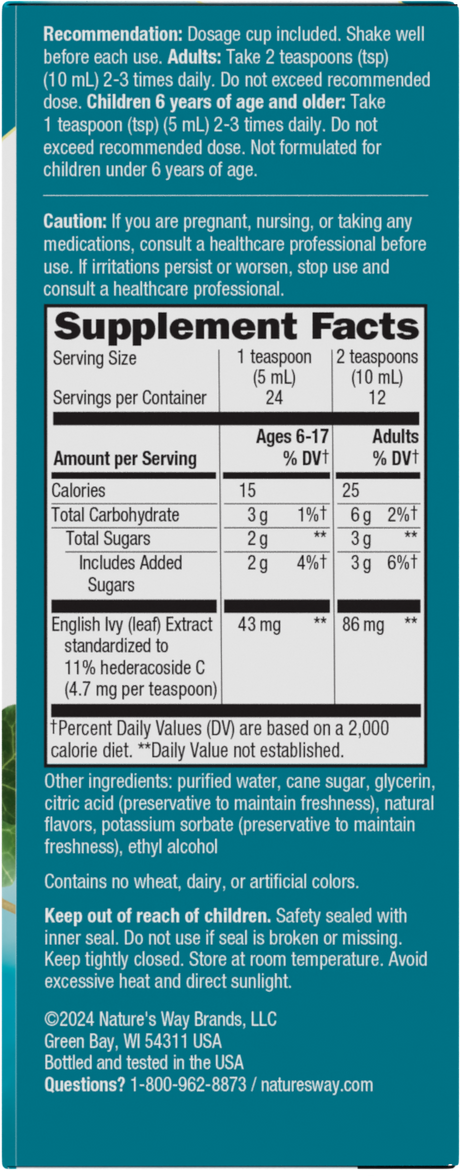 <{%360IMAGE1_08771%}>Nature's Way® | Bronchial Soothe Ivy Leaf Extract Syrup - right side of pack