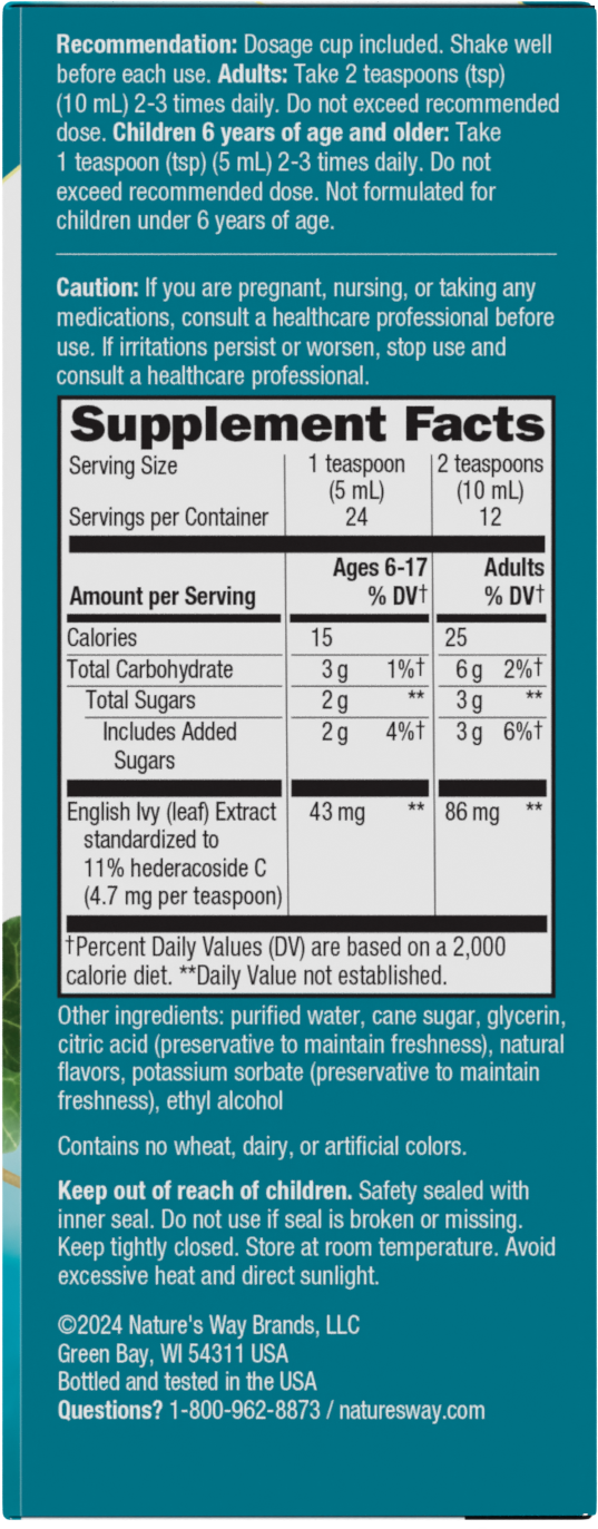 <{%360IMAGE1_08771%}>Nature's Way® | Bronchial Soothe Ivy Leaf Extract Syrup - right side of pack