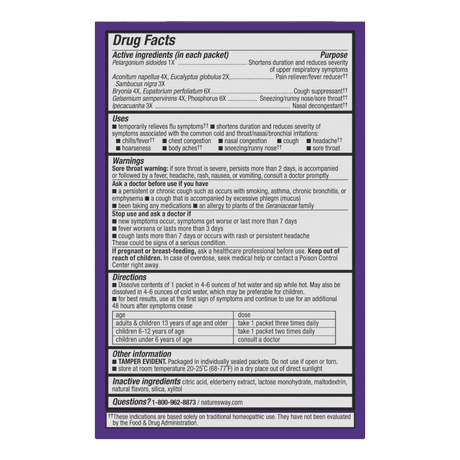 <{%360IMAGE1_15182%}>Nature's Way® | Sambucus Cold+Flu Relief Elderberry Hot Drink - back of pack
