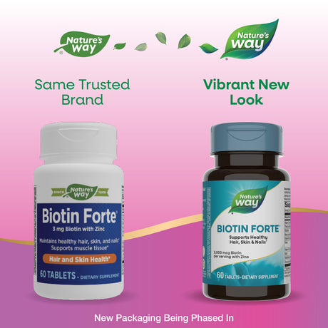 <{%MAIN1_214008%}>Nature's Way® | Biotin Forte - package updates old to new