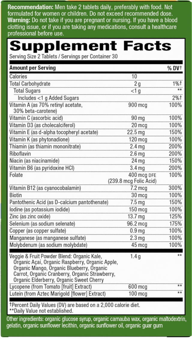 <{%360IMAGE1_12112%}>Nature's Way® | Alive! Men's Garden Goodness Complete Multivitamin - right side of pack