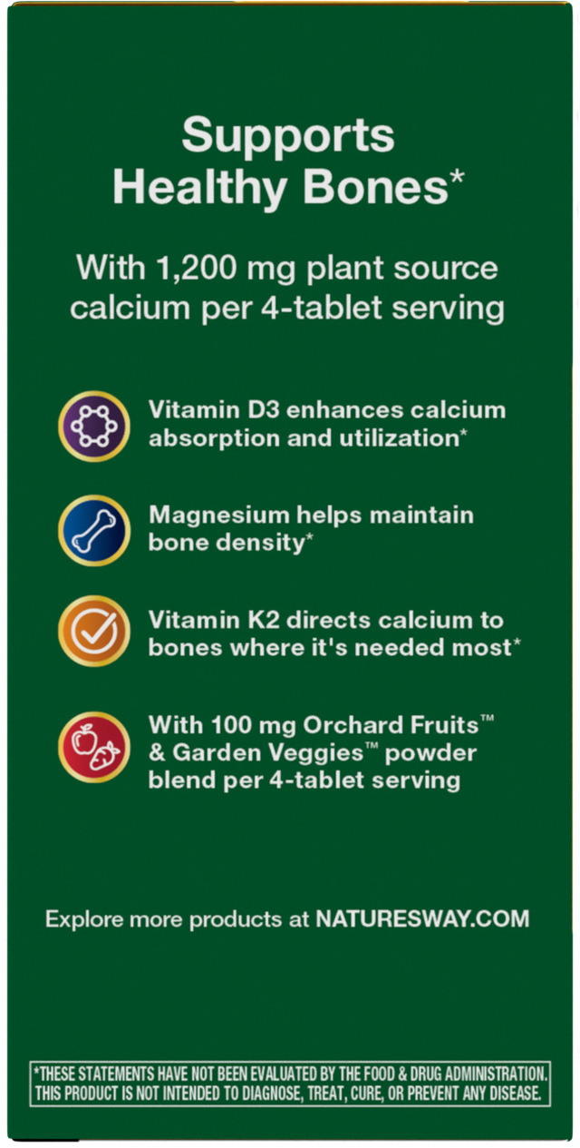<{%360IMAGE10_15838%}>Nature's Way® | Alive! Calcium Bone Support - left side of pack