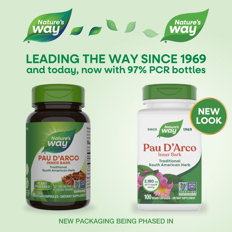 <{%MAIN7_15450%}>Nature's Way® | Pau d'Arco Inner Bark - package updates old to new