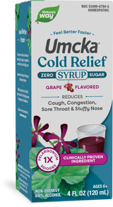 <{%PRIMARY_15794%}>Nature's Way® | Umcka Zero Sugar Cold Relief Syrup, 4 fl oz (120 ml), Grape