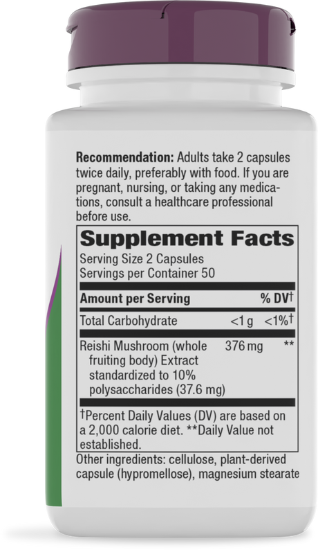 <{%360IMAGE1_62700%}>Nature's Way® | Reishi Mushroom Standardized Extract - right side of pack