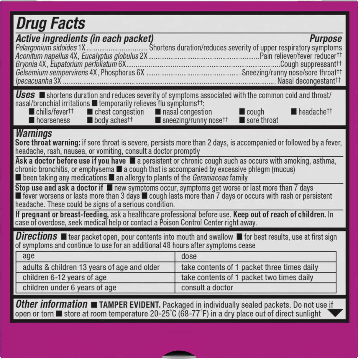<{%360IMAGE1_15349%}>Nature's Way® | Umcka Cold&Flu Relief FastActives - back of pack