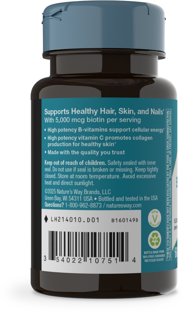 <{%360IMAGE2_214010%}>Nature's Way® | Biotin Forte Extra Strength - left side of pack