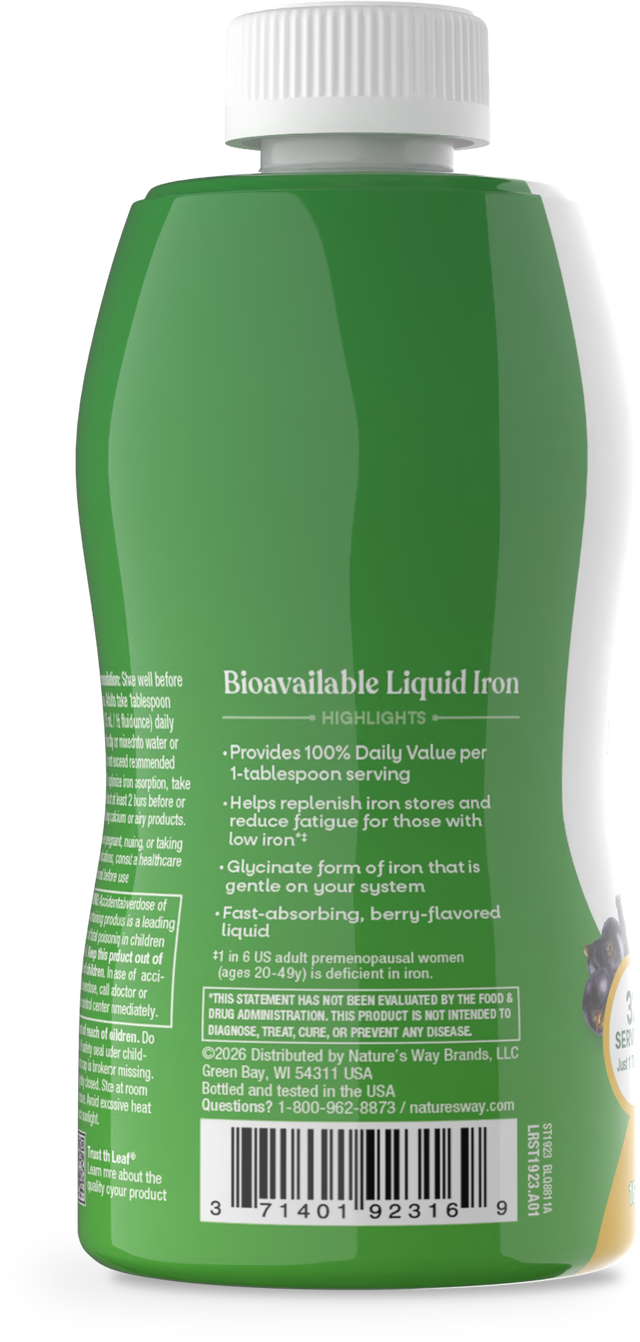 <{%360IMAGE2_ST1923%}>Nature's Way® | Liquid Iron - left side of pack