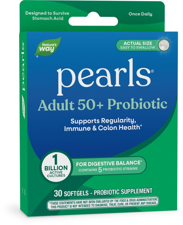 <{%PRIMARY_10510%}>Nature's Way® | Pearls Adult 50+ Probiotic, 30 softgels