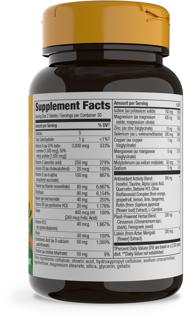 <{%360IMAGE1_12371%}>Nature's Way® | Alive! Diabetic Multivitamin - right side of pack