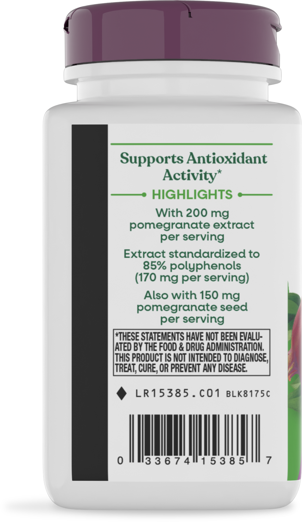 <{%360IMAGE2_15385%}>Nature's Way® | Pomegranate Standardized Extract - left side of pack