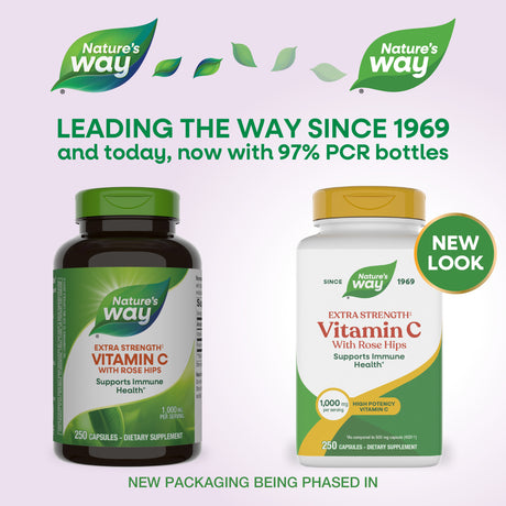 <{%MAIN1_40313%}>Nature's Way® | Vitamin C with Rose Hips Extra Strength - package updates old to new