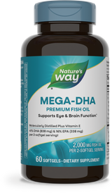 <{%PRIMARY_15682%}>Nature's Way® | Mega-DHA Premium Fish Oil, 60 softgels