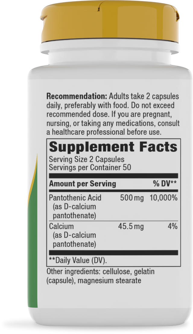 <{%360IMAGE1_40491%}>Nature's Way® | Pantothenic Acid Vitamin B5 - right side of pack