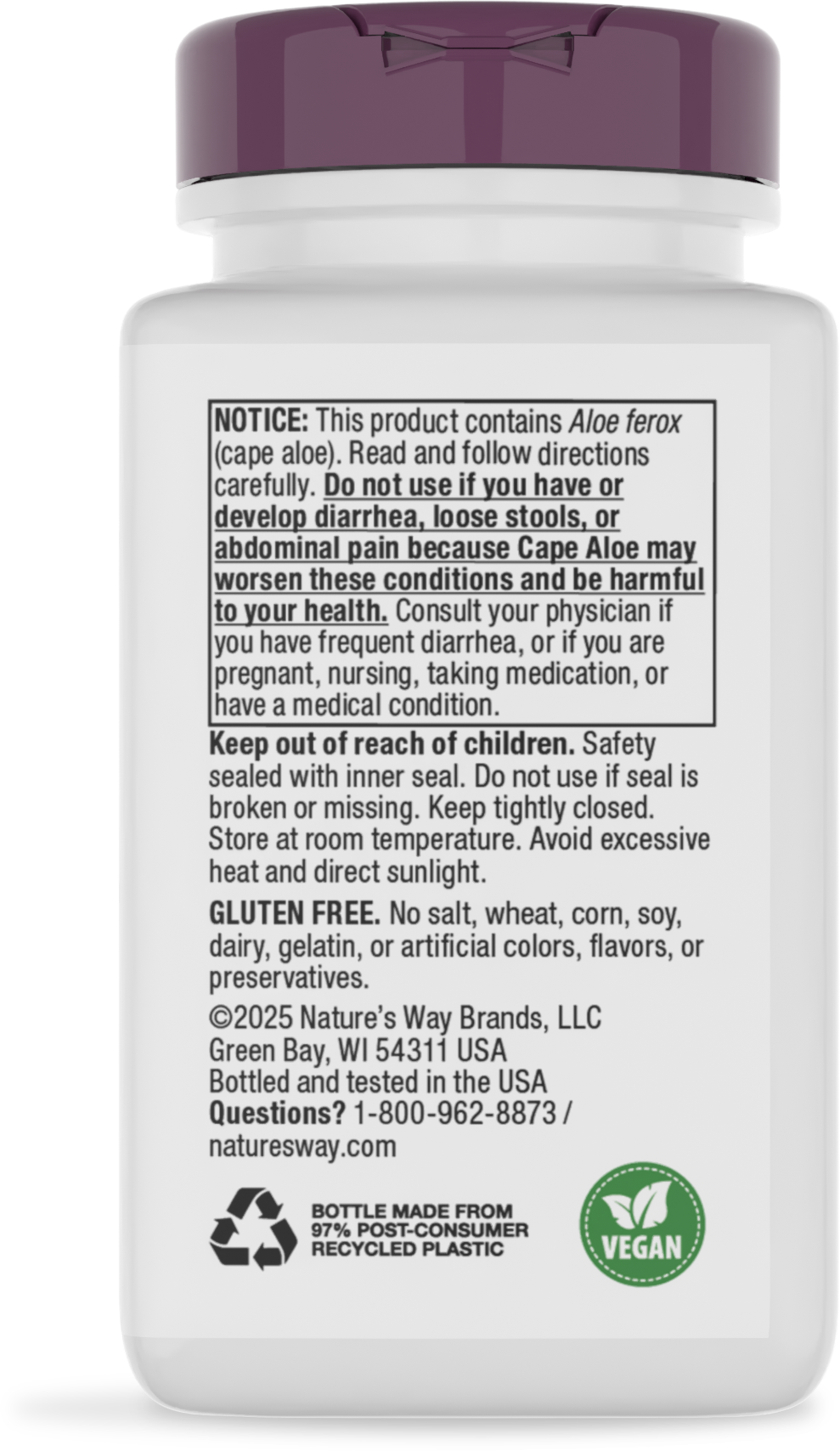 <{%360IMAGE3_900%}>Nature's Way® | Aloelax Premium Blend - back of pack