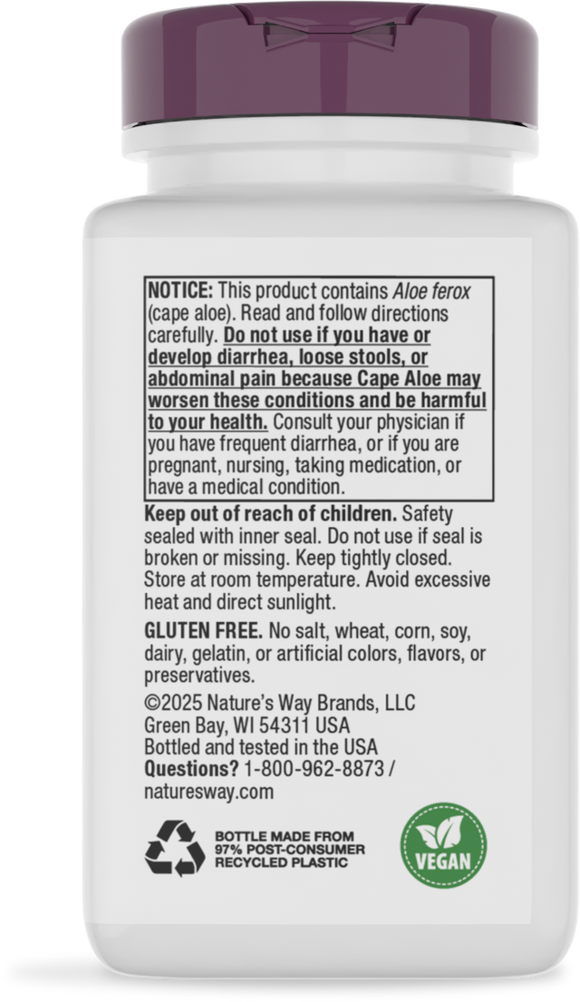 <{%360IMAGE3_900%}>Nature's Way® | Aloelax Premium Blend - back of pack