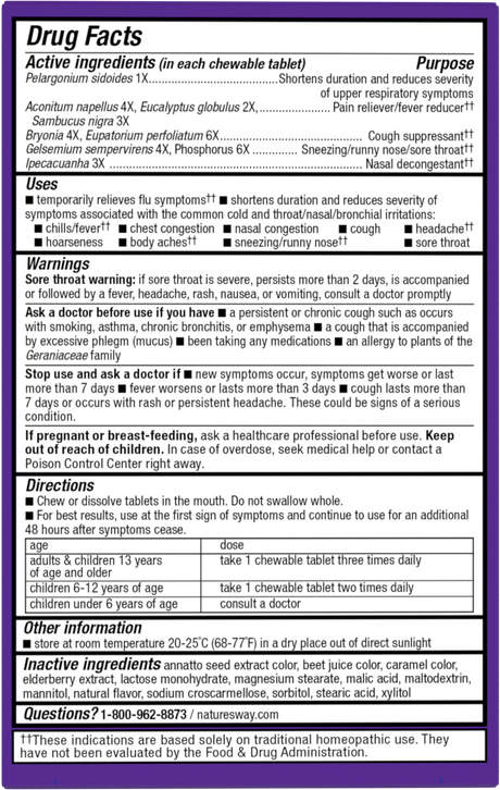 <{%360IMAGE1_15175%}>Nature's Way® | Sambucus Cold+Flu Relief Elderberry Chewables - back of pack