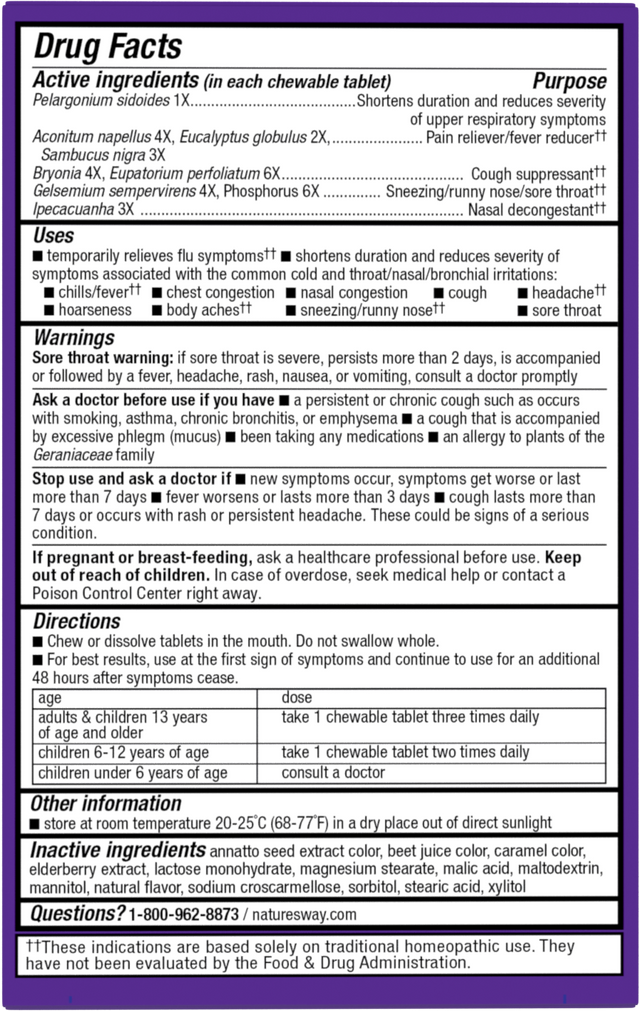 <{%360IMAGE1_15175%}>Nature's Way® | Sambucus Cold+Flu Relief Elderberry Chewables - back of pack