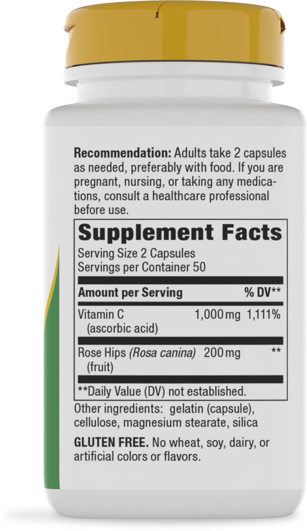 <{%360IMAGE1_40310%}>Nature's Way® | Vitamin C with Rose Hips - right side of pack