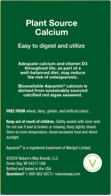 <{%360IMAGE2_15839%}>Nature's Way® | Alive! Calcium Bone Support - back of pack