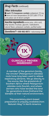 <{%360IMAGE2_15273%}>Nature's Way® | Umcka Cold Relief Syrup - back of pack