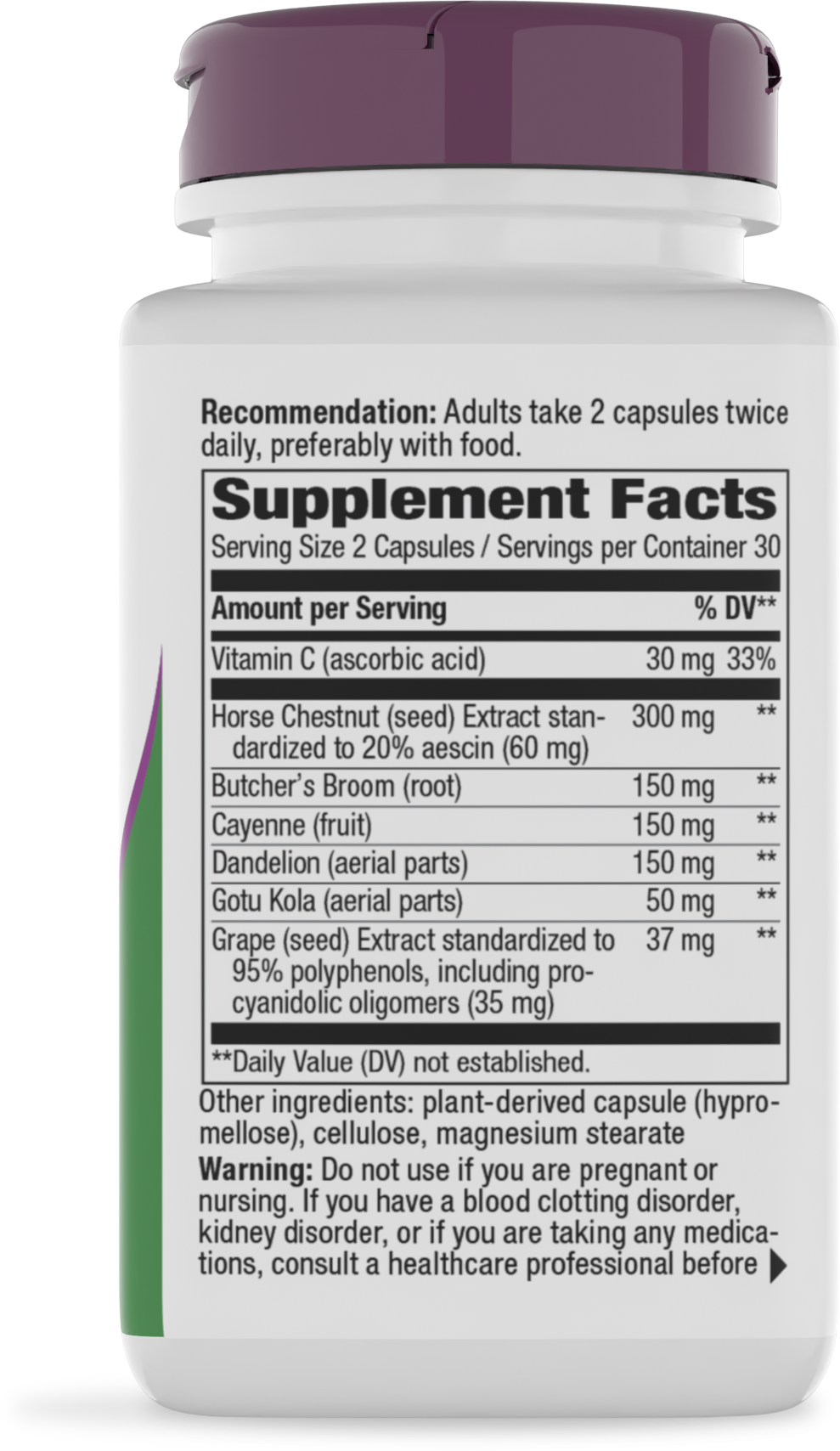 <{%360IMAGE1_79270%}>Nature's Way® | Leg Veins Premium Blend - right side of pack