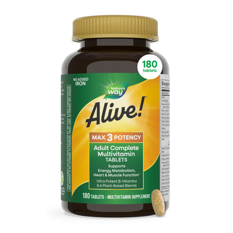 <{%MAIN7_14932%}>Nature's Way® | Alive! Max3 Potency Adult Complete Multivitamin-No Added Iron