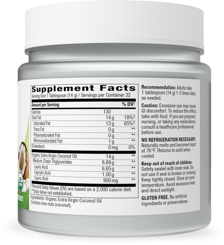 <{%360IMAGE1_15673%}>Nature's Way® | Organic Extra Virgin Coconut Oil - right side of pack