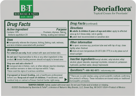 <{%360IMAGE1_21850990%}>Nature's Way® | Psoriaflora Psoriasis Cream - back of pack