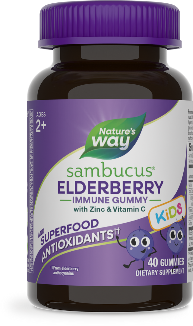 <{%PRIMARY_12346%}>Nature's Way® | Sambucus Kids Elderberry Immune Gummies, 40 gummies, Elderberry