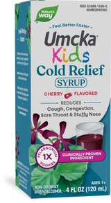 <{%PRIMARY_60165%}>Nature's Way® | Umcka Kids Cold Relief Syrup, 4 fl oz (120 ml), Cherry